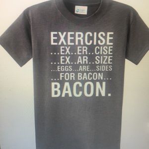 “BLUENOTES” Exercise and Bacon Ladies T Shirt.